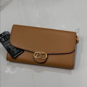 Ralph Lauren Brown Leather Wristlet